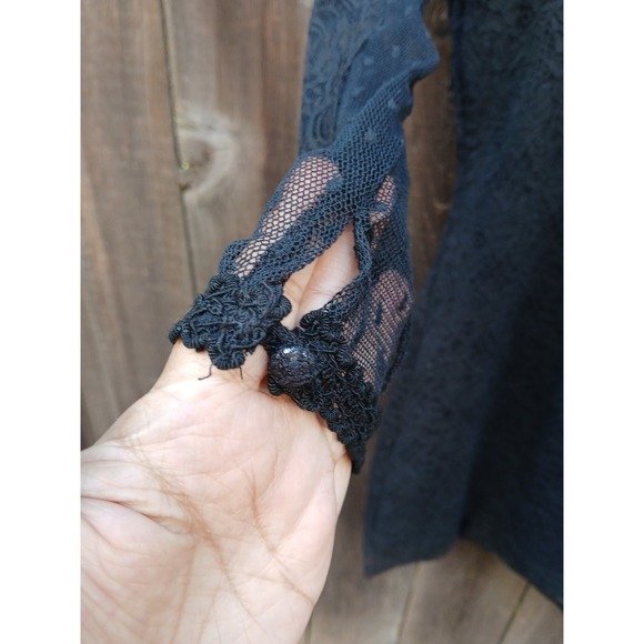 Free People Karlton Lace Cut Out Bodycon Sexy Goth Dark Dress Black‎ S - Picture 4 of 9